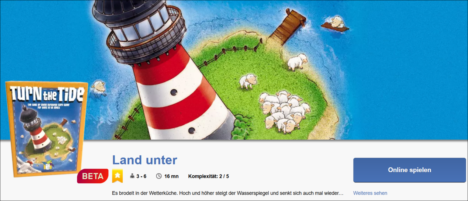 Land unter in der BoardGameArena dorraspiele.de